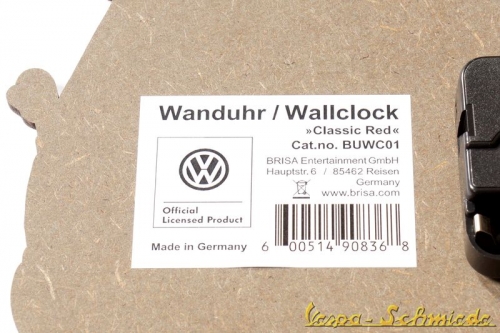 Volkswagen Wanduhr - "Bulli" - Rot