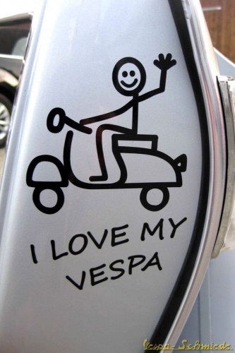 Aufkleber "I love my Vespa" - Schwarz