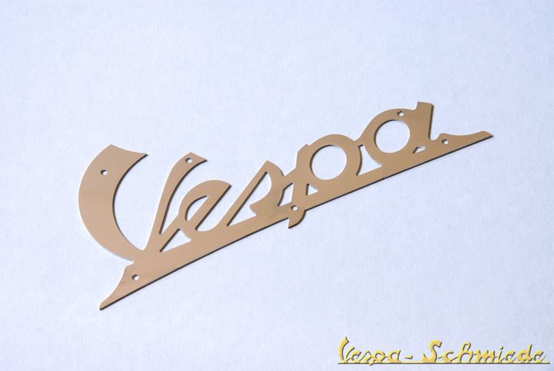 Schriftzug Beinschild "Vespa" - Chrom - 125 / 150