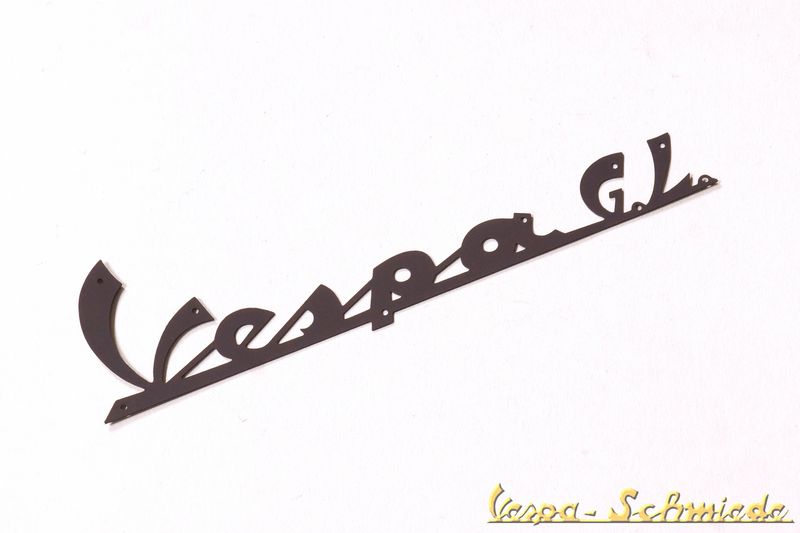 Schriftzug Beinschild "Vespa GL" - Schwarz / Zum Nieten