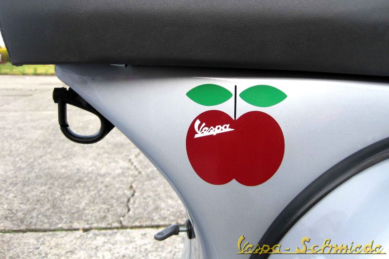 Aufkleber Chi VESPA mangia le mele / Apfel 17 - Sticker Apple Dekor  Beinschild