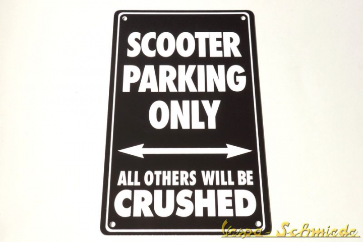 Schild "Scooter Parking Only" - Schwarz