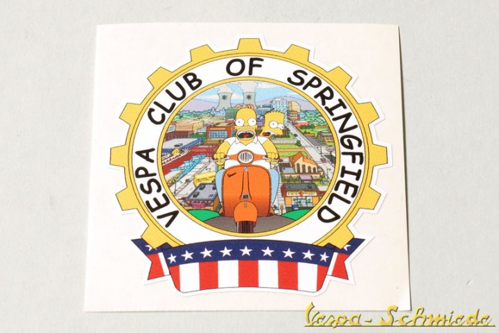Aufkleber "Vespa Club of Springfield" - Homer & Bart