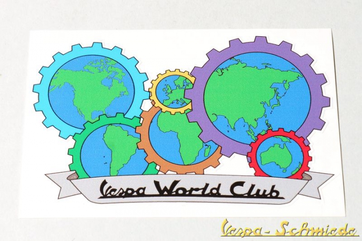 Aufkleber "Vespa World Club" - Bunt