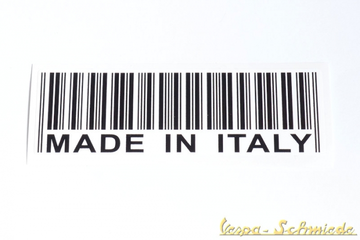 Aufkleber "Made in Italy" - Schwarz / Weiß