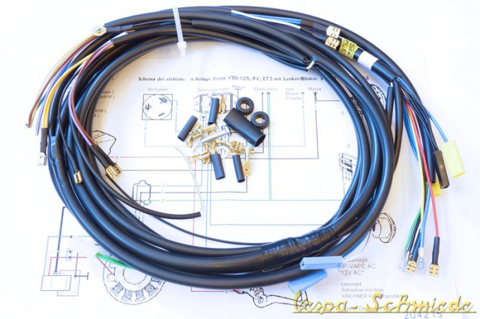 Vespa Schmiede | Ersatzteile & Nachfertigungen | Vespa - Kabelbaum  Umrüstung Elektronische Zündung 