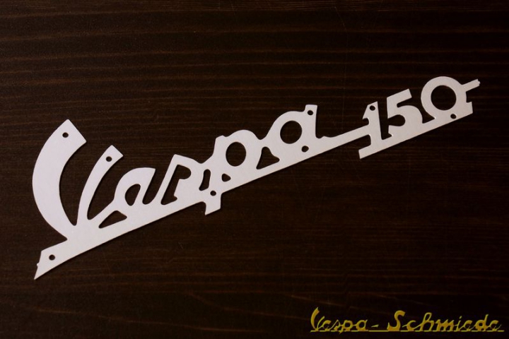 Schriftzug Beinschild "Vespa 150" - Zum Nieten