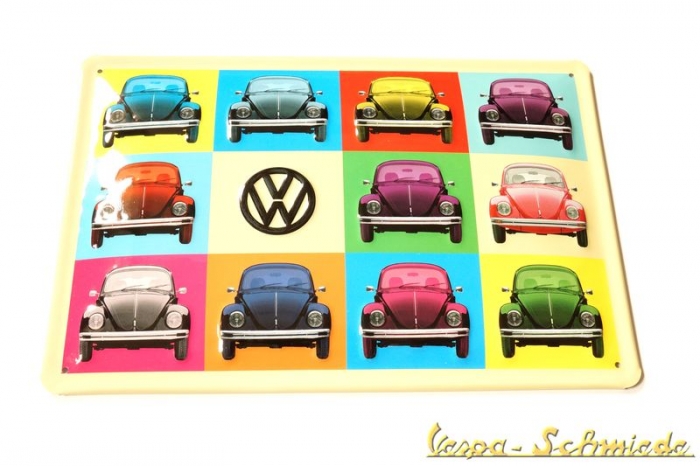 Volkswagen Blechschild "Käfer / Pop Art"