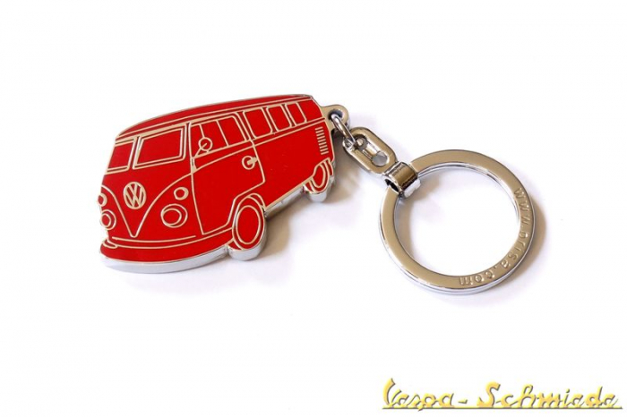 Volkswagen Schlüsselanhänger "Bulli" - Rot / Metall