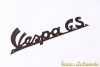 Schriftzug Beinschild "Vespa GS" - Schwarz / Zum Nieten
